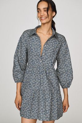 Maeve Bettina Tiered Mini Shirtdress