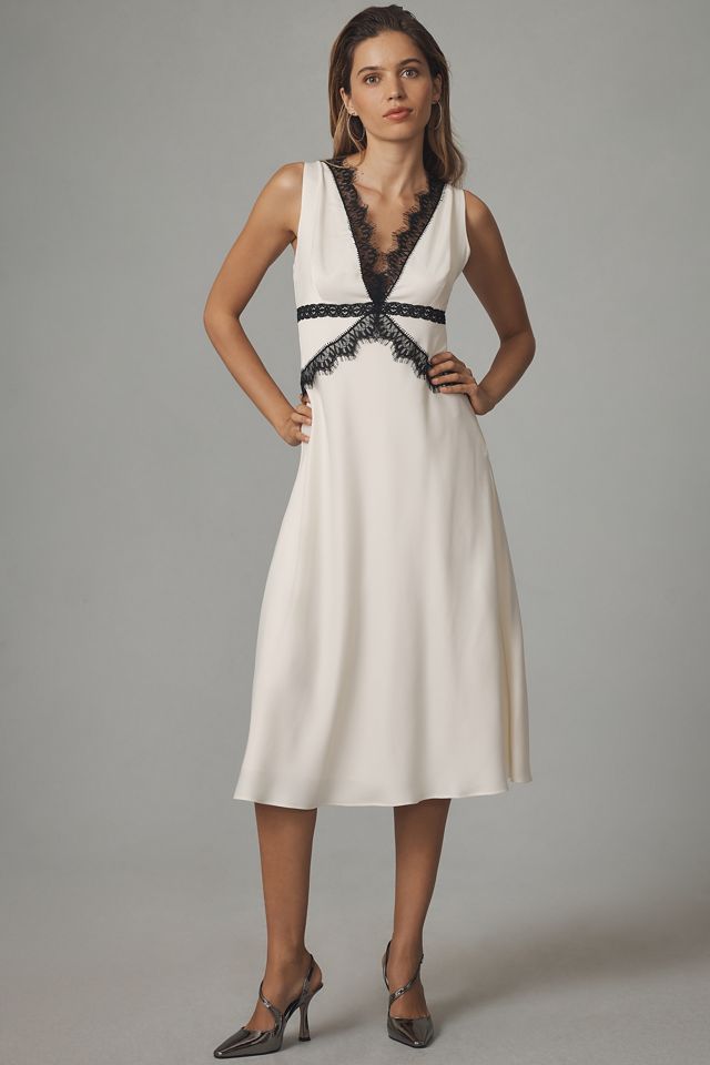 By Anthropologie Lace-Trim V-Neck Slip Dress #4