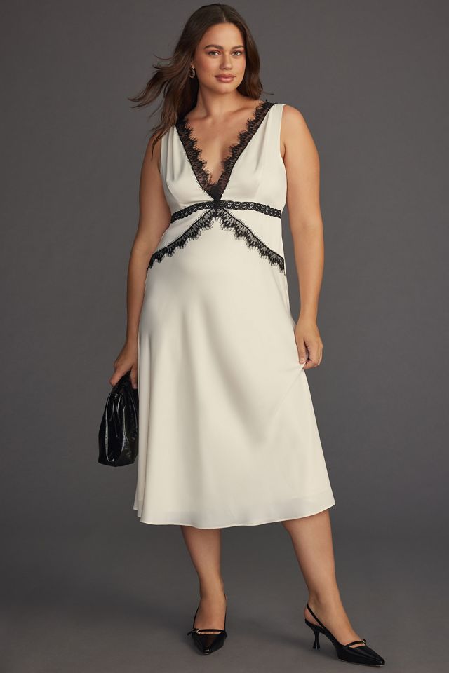 By Anthropologie Lace-Trim V-Neck Slip Dress #5