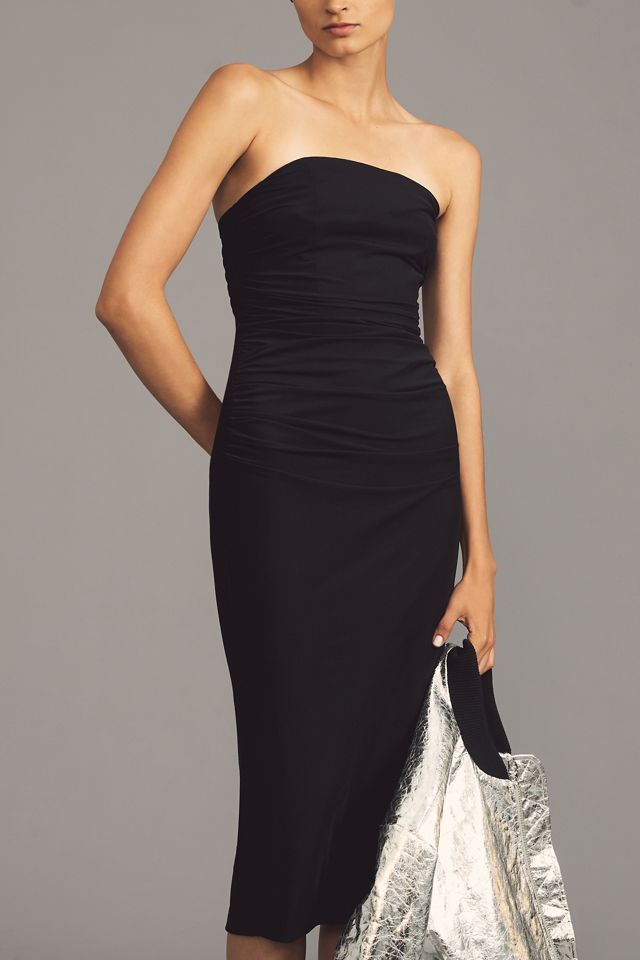 By Anthropologie Strapless Mesh Midi Dress #1