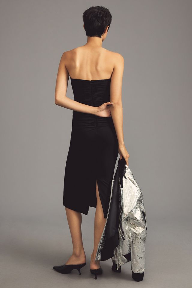 By Anthropologie Strapless Mesh Midi Dress #3