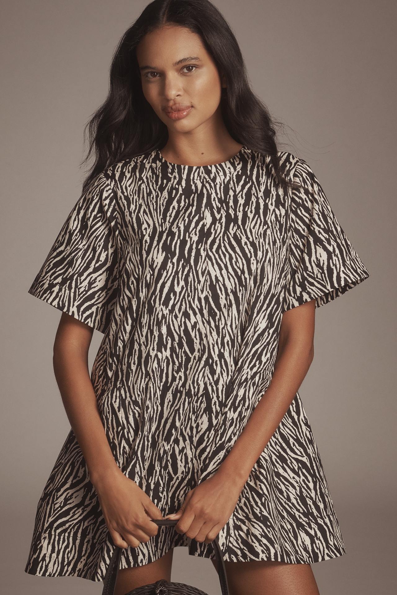 The Emmy Short-Sleeve Swing Mini Dress by Maeve