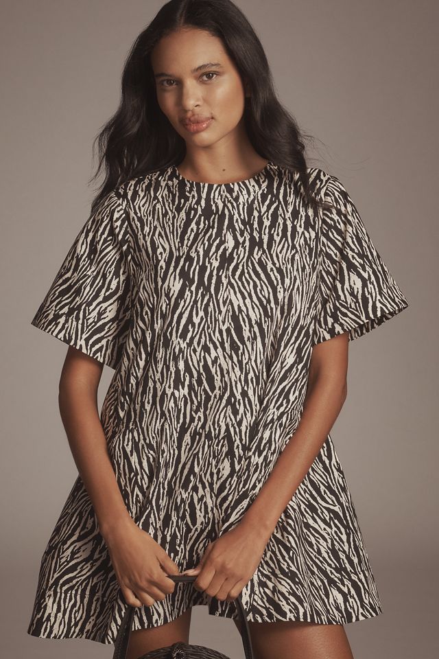 Maeve Short-Sleeve Crew-Neck Swing Mini Dress