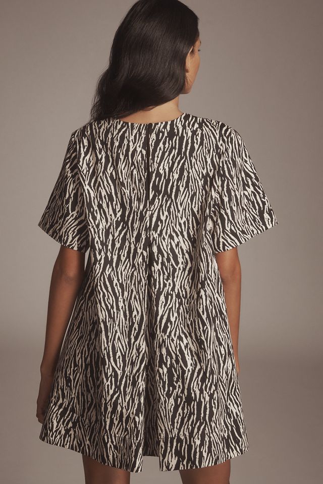 Maeve Short-Sleeve Crew-Neck Swing Mini Dress