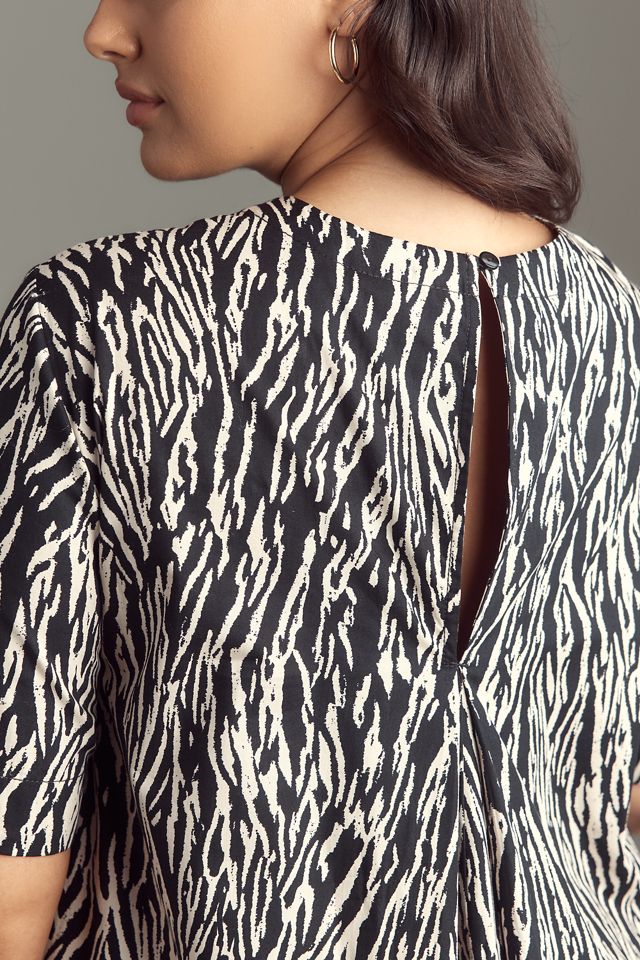 The Emmy Short-Sleeve Swing Mini Dress by Maeve #6