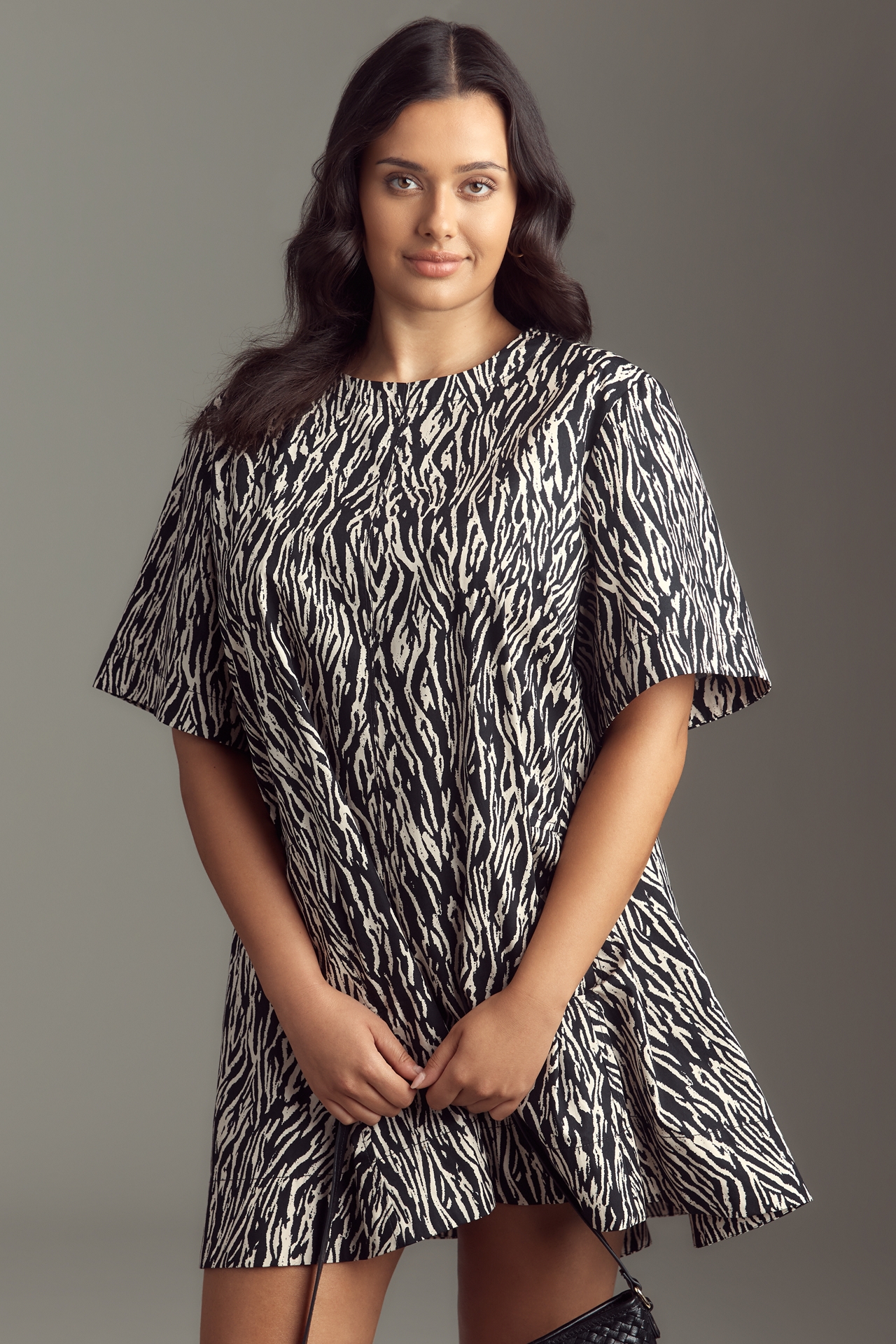 The Emmy Short-Sleeve Swing Mini Dress by Maeve