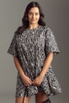 Maeve Short-Sleeve Crew-Neck Swing Mini Dress