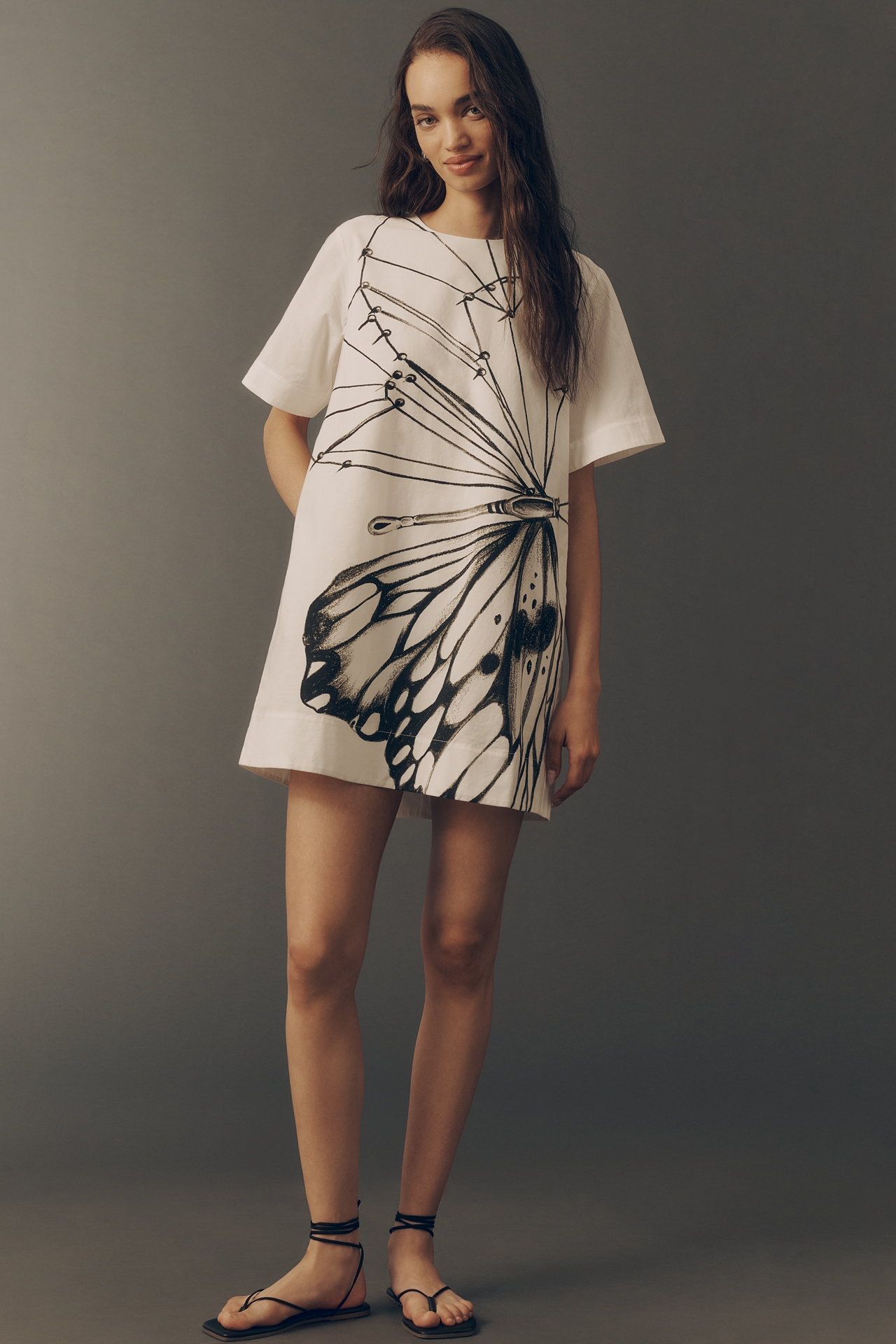 The Emmy Short-Sleeve Swing Mini Dress by Maeve