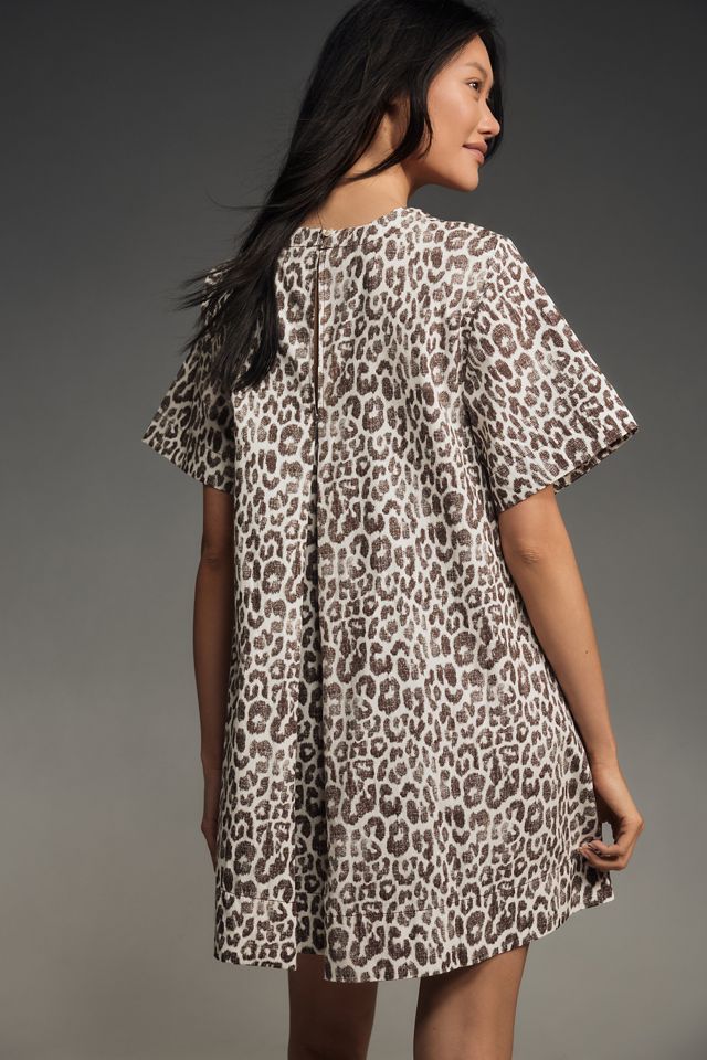 Maeve Short-Sleeve Crew-Neck Swing Mini Dress #1