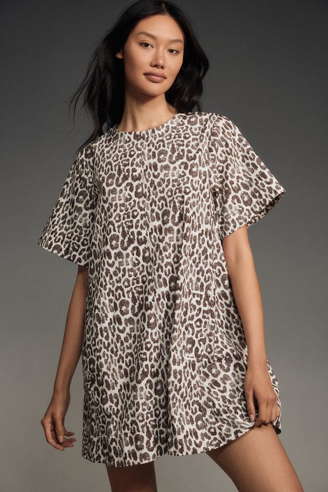 Maeve Short-Sleeve Crew-Neck Swing Mini Dress #3