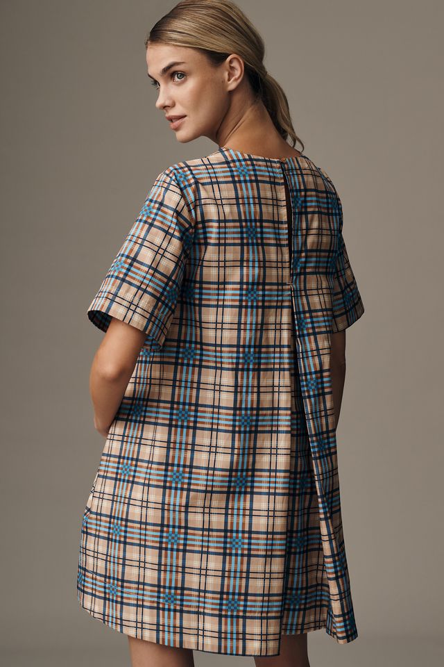 Maeve Short-Sleeve Crew-Neck Swing Mini Dress