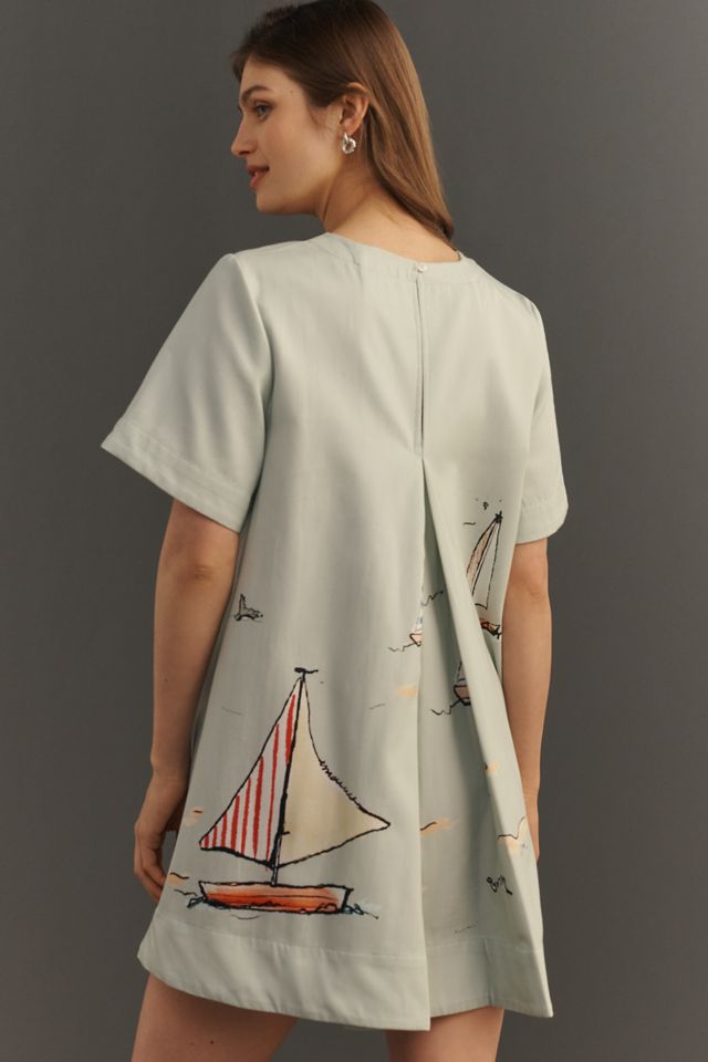 Emmy Short-Sleeve Swing Mini Dress by Maeve #1