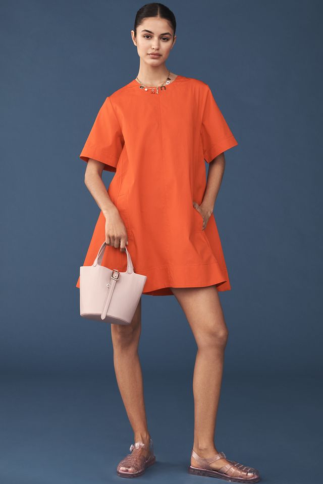 Maeve Short-Sleeve Crew-Neck Swing Mini Dress