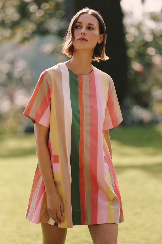 The Emmy Short-Sleeve Swing Mini Dress by Maeve | Anthropologie