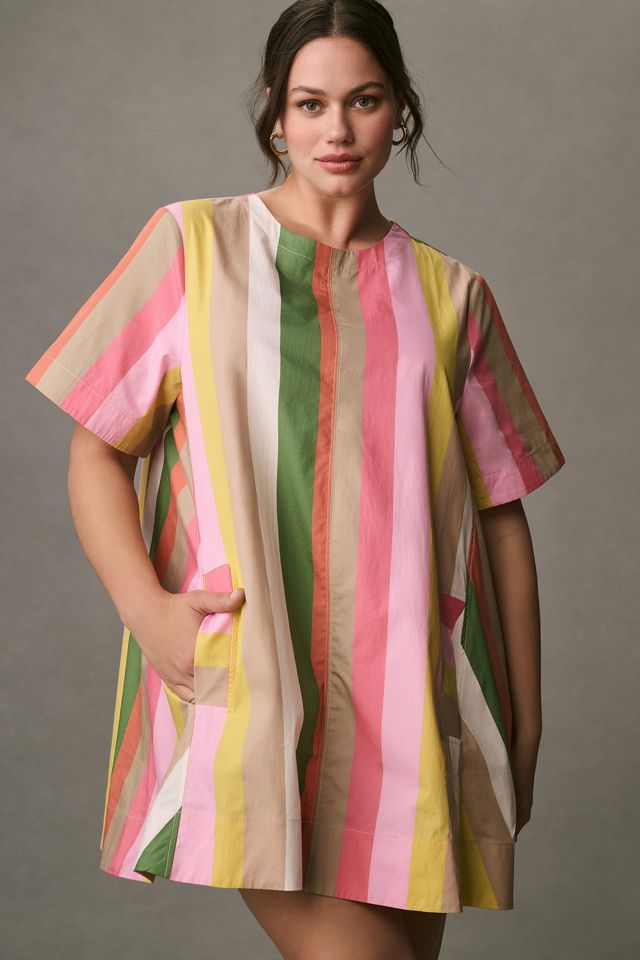 Emmy Short-Sleeve Swing Mini Dress by Maeve #4