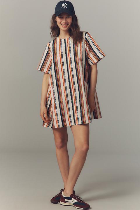 The Emmy Short-Sleeve Swing Mini Dress by Maeve