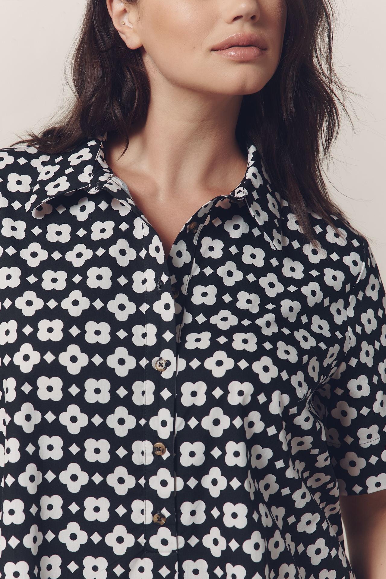 The Pollie Short-Sleeve Swing Tunic Mini Dress
