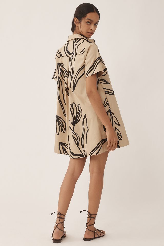 By Anthropologie Short-Sleeve Swing Tunic Mini Dress