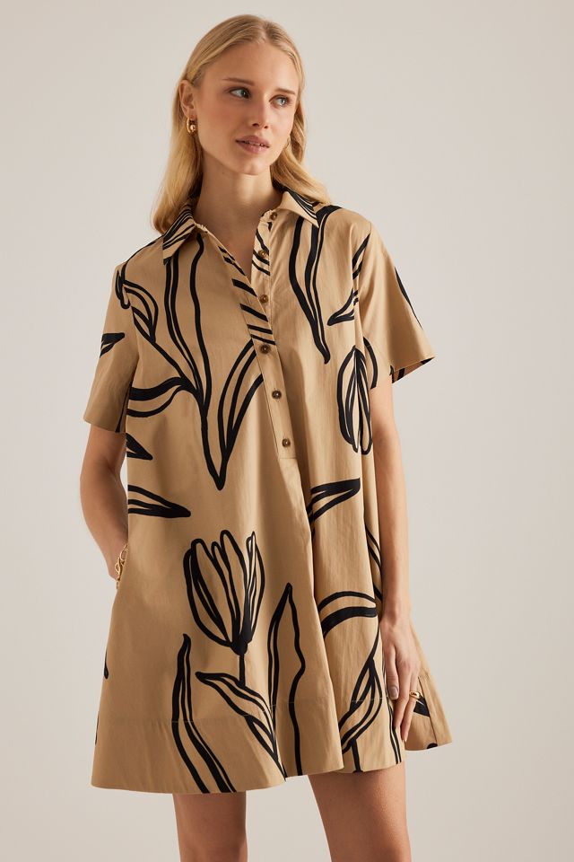 By Anthropologie Short-Sleeve Swing Tunic Mini Dress #3