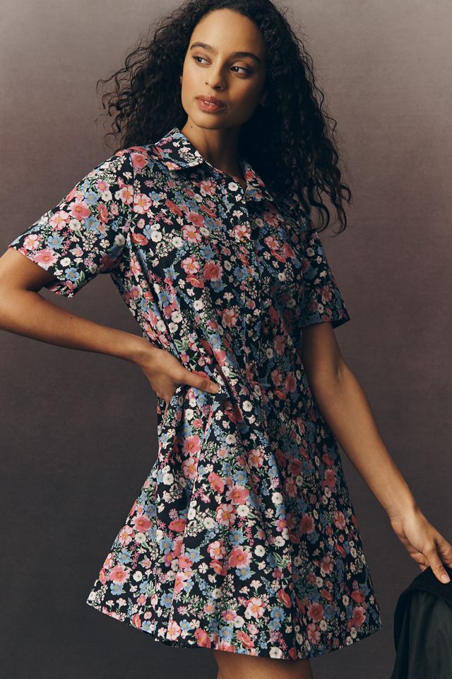 The Pollie Short-Sleeve Swing Tunic Mini Dress | Anthropologie