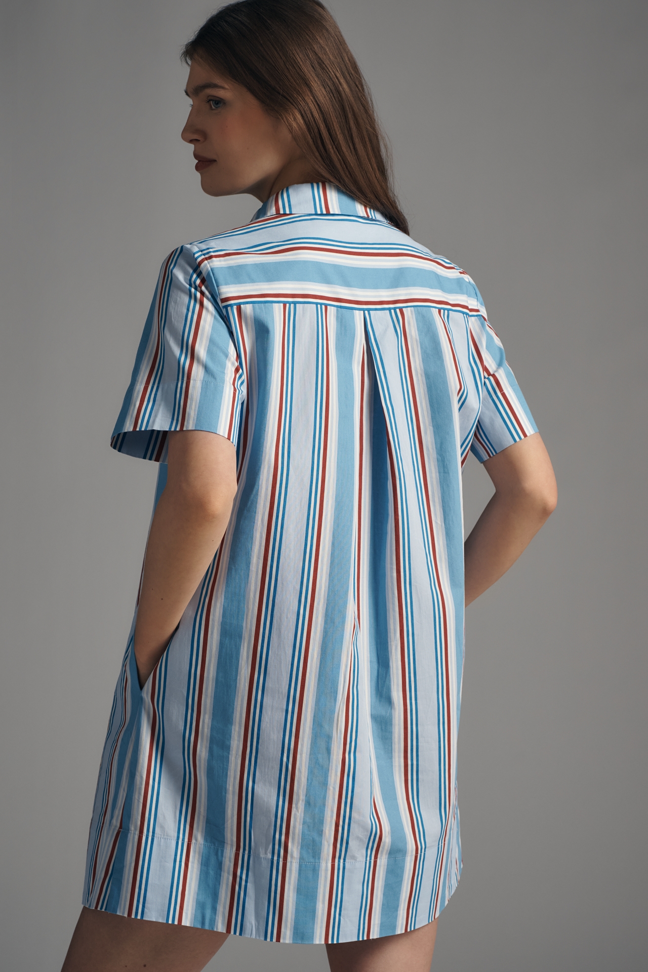 Pollie Short-Sleeve Swing Tunic Mini Dress