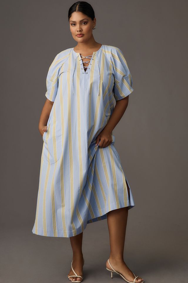 Maeve Short-Sleeve Crossover V-Neck Midi Dress #4