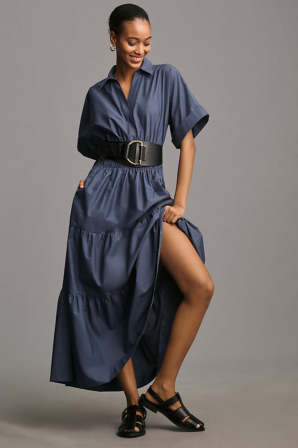 The Somerset Collection By Anthropologie The Somerset Maxi Dress: Shirt Dress Edition In Blue