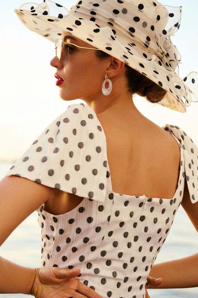 Maeve Bow-Shoulder Slim Midi Dress #1