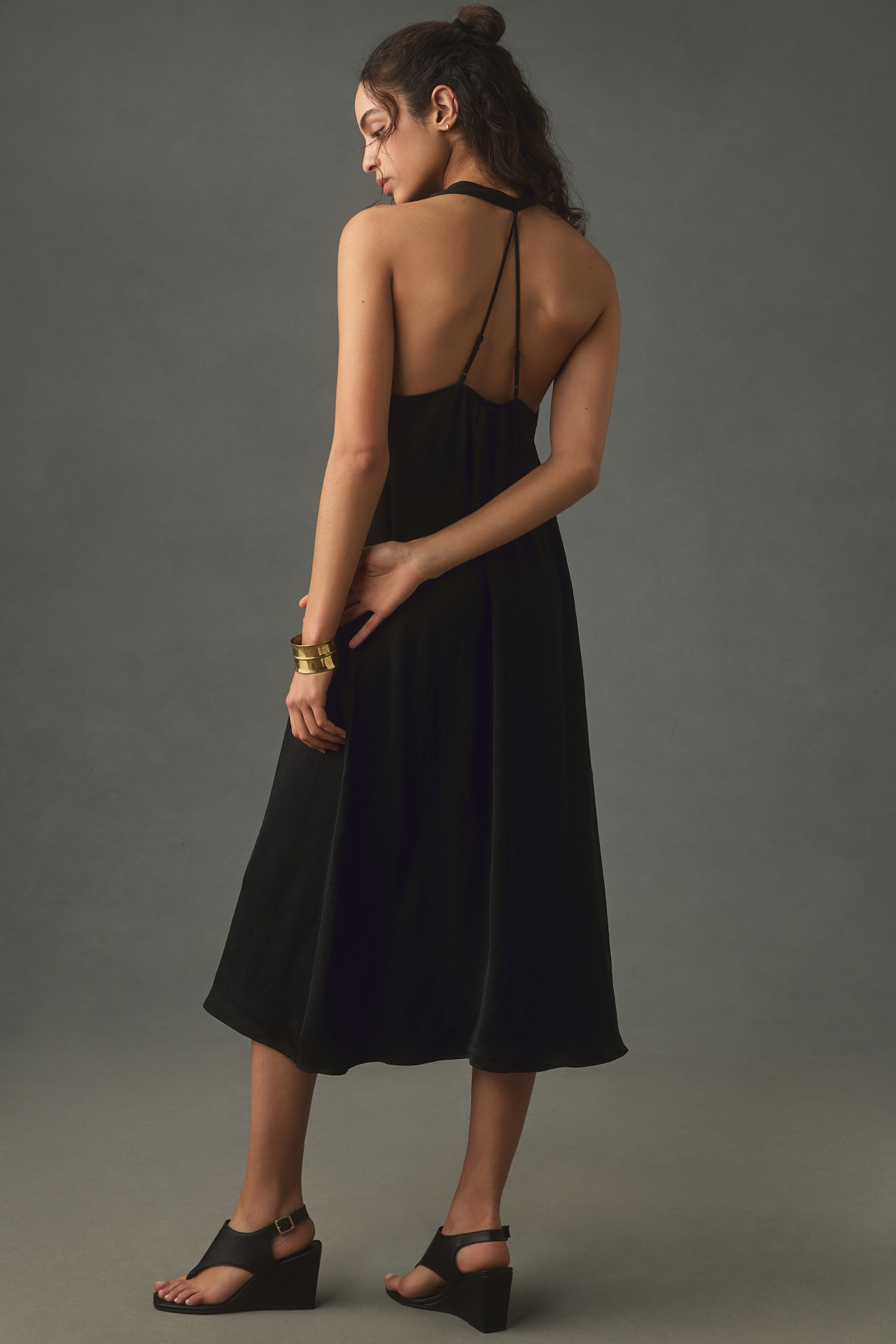 By Anthropologie Halter Silky Midi Dress