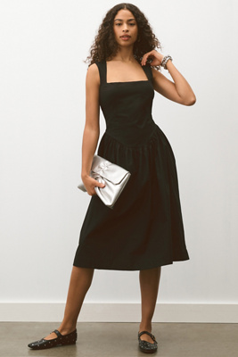 Maeve Sleeveless Drop-Waist Midi Dress | Anthropologie