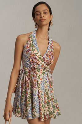 halter applique mini dress anthropologie By Halter neck