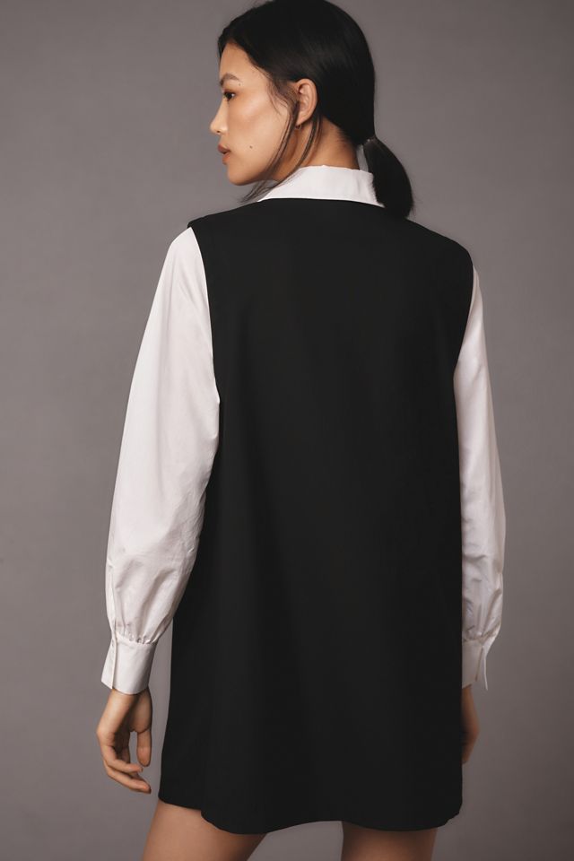 Maeve Langarm Twofer Mini Latzkleid #1