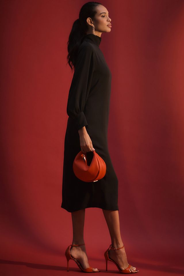 Maeve Long-Sleeve Mock-Neck Midi Dress #3
