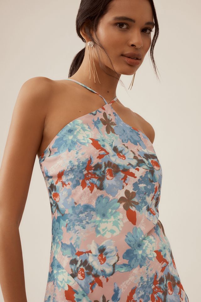 By Anthropologie Halter Slip Midi Dress #1