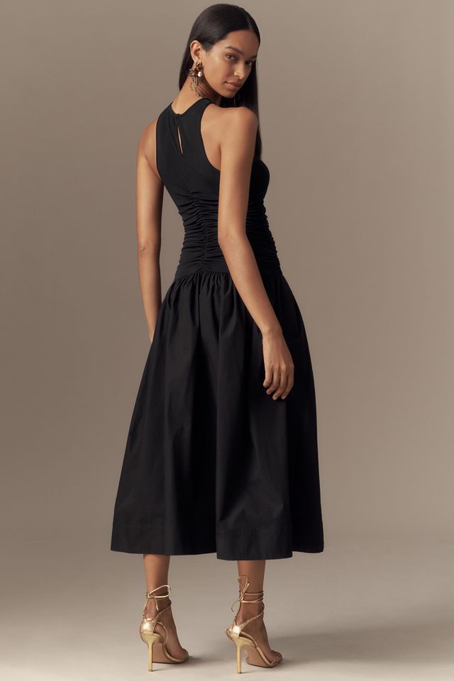 By Anthropologie Twofer Halter Drop-Waist Midi Dress #2