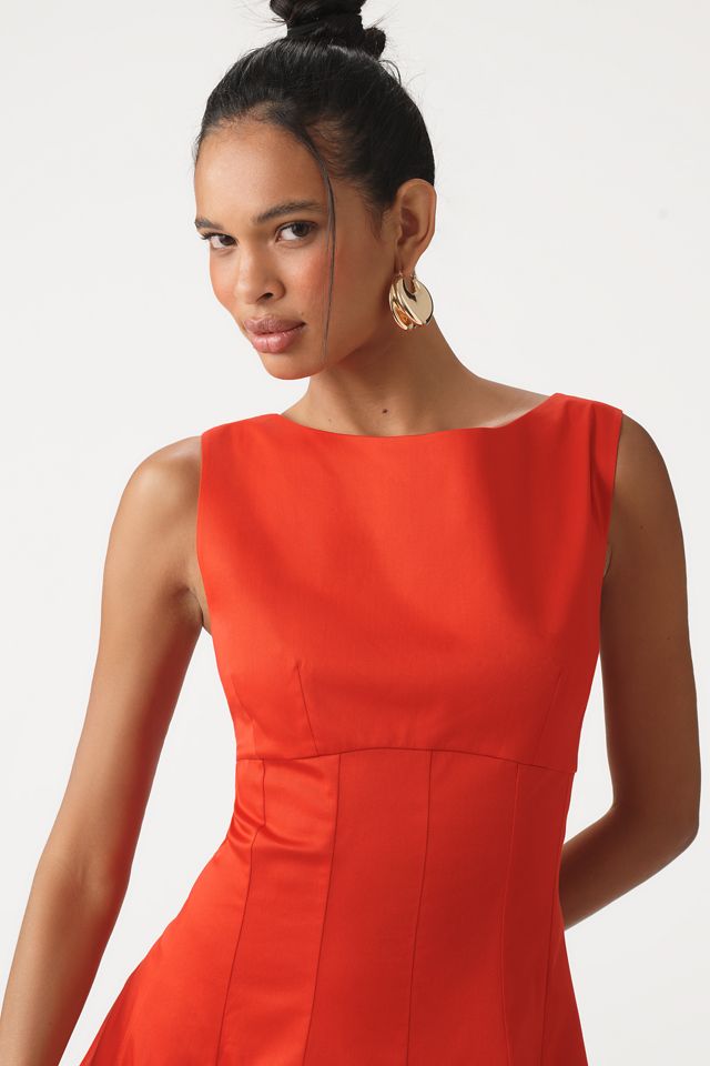 By Anthropologie Boat-Neck Drop-Waist Midi Dress #1