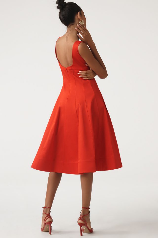 By Anthropologie Boat-Neck Drop-Waist Midi Dress #2