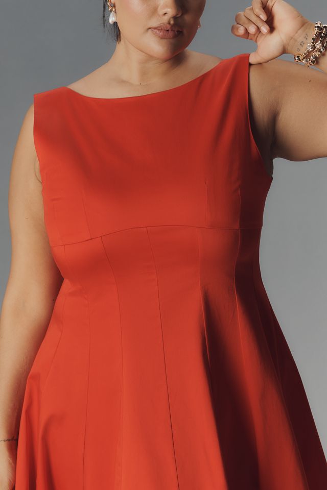 By Anthropologie Boat-Neck Drop-Waist Midi Dress #4