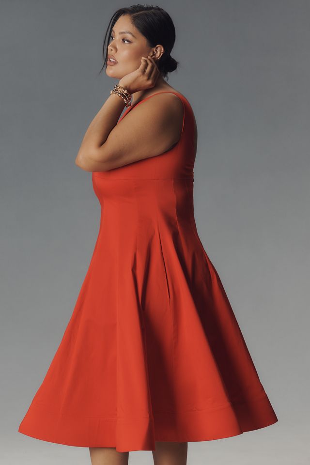 By Anthropologie Boat-Neck Drop-Waist Midi Dress #5