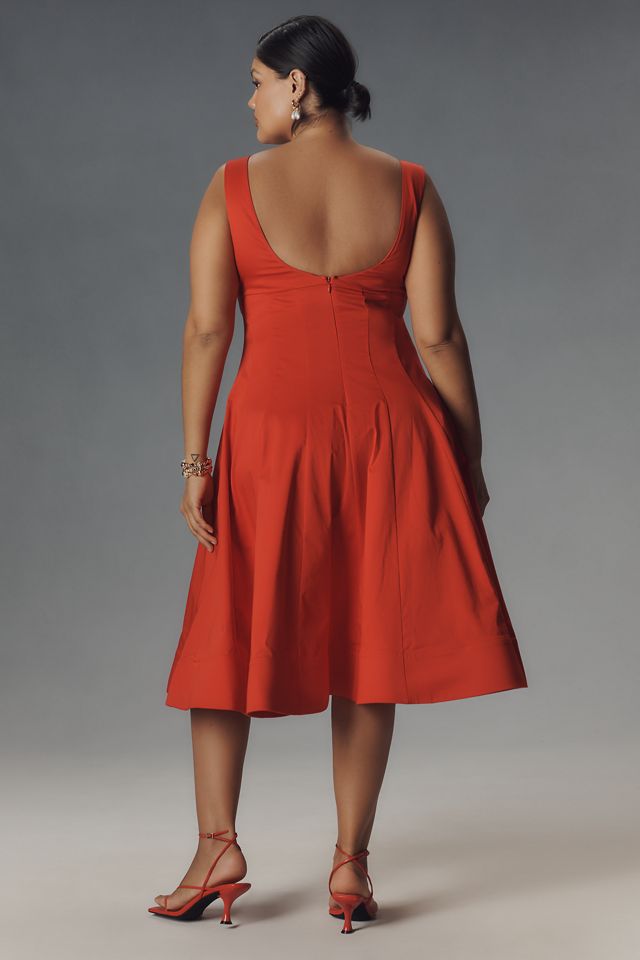 By Anthropologie Boat-Neck Drop-Waist Midi Dress #6