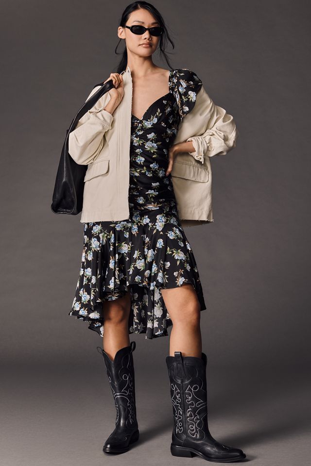 By Anthropologie Sweetheart Ruched Drop-Waist Dress