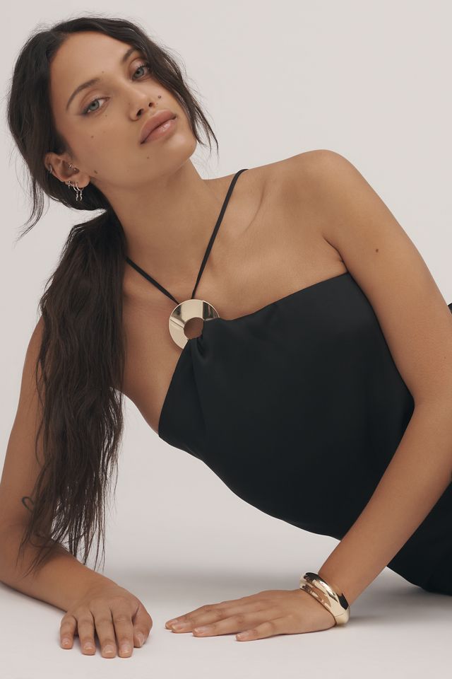 By Anthropologie Halter Slip Midi Dress #4