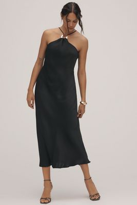 By Anthropologie Robe Midi Slip à Col Halter