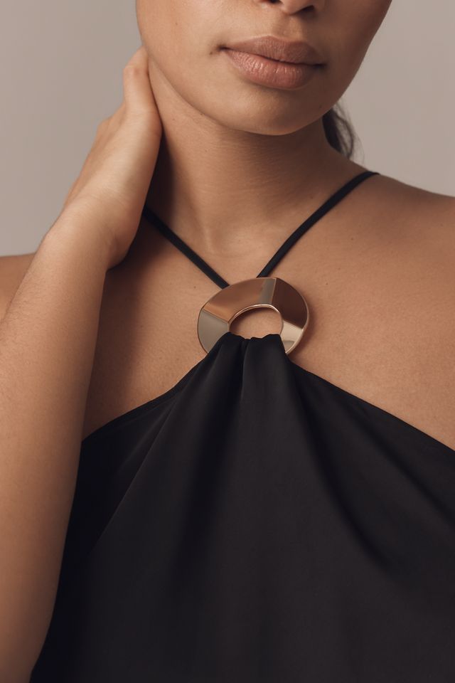 By Anthropologie Halter Slip Midi Dress #3