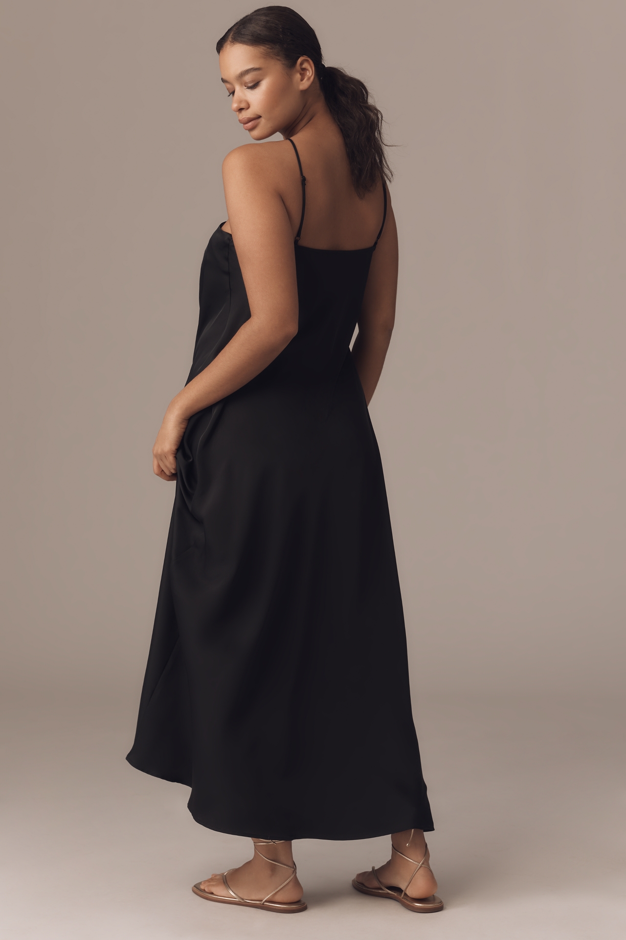 By Anthropologie Halter Slip Midi Dress