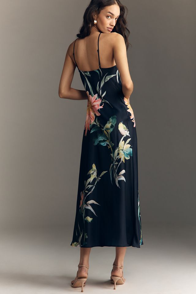 By Anthropologie Halter Slip Midi Dress