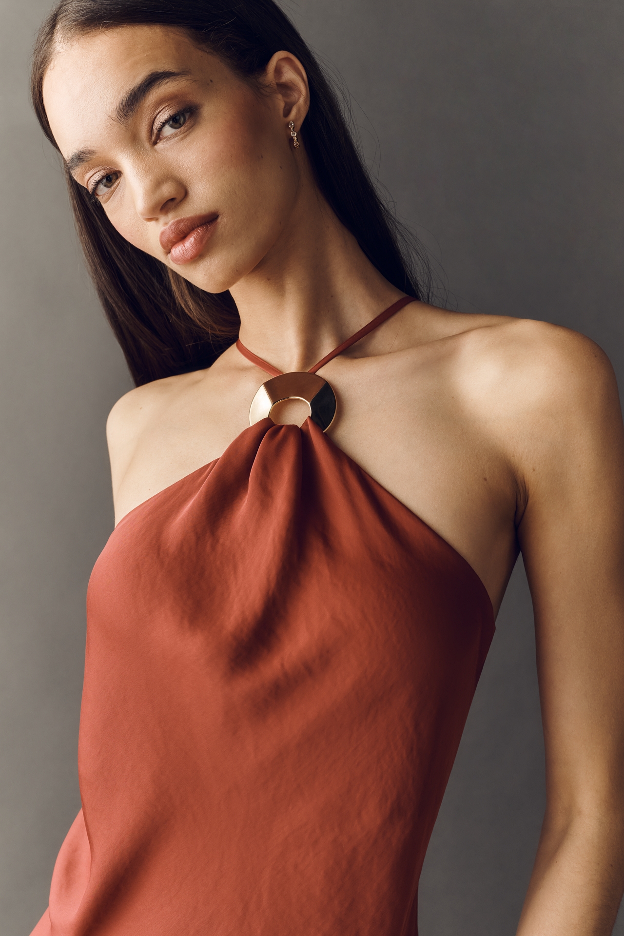 Veda Halter Slip Midi Dress