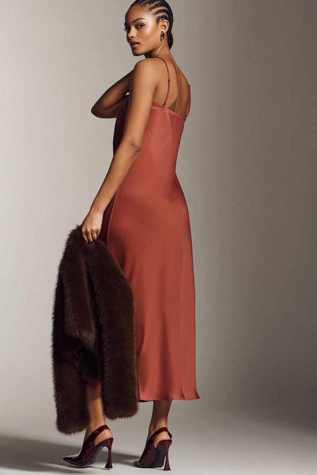 By Anthropologie Halter Slip Midi Dress #1