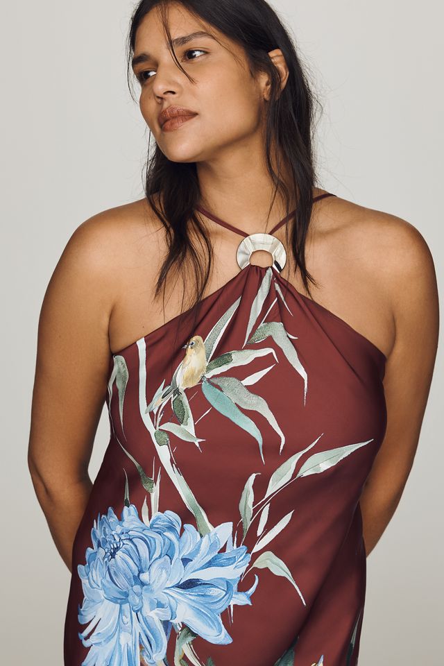 By Anthropologie Vestido Midi Halter Slip #4