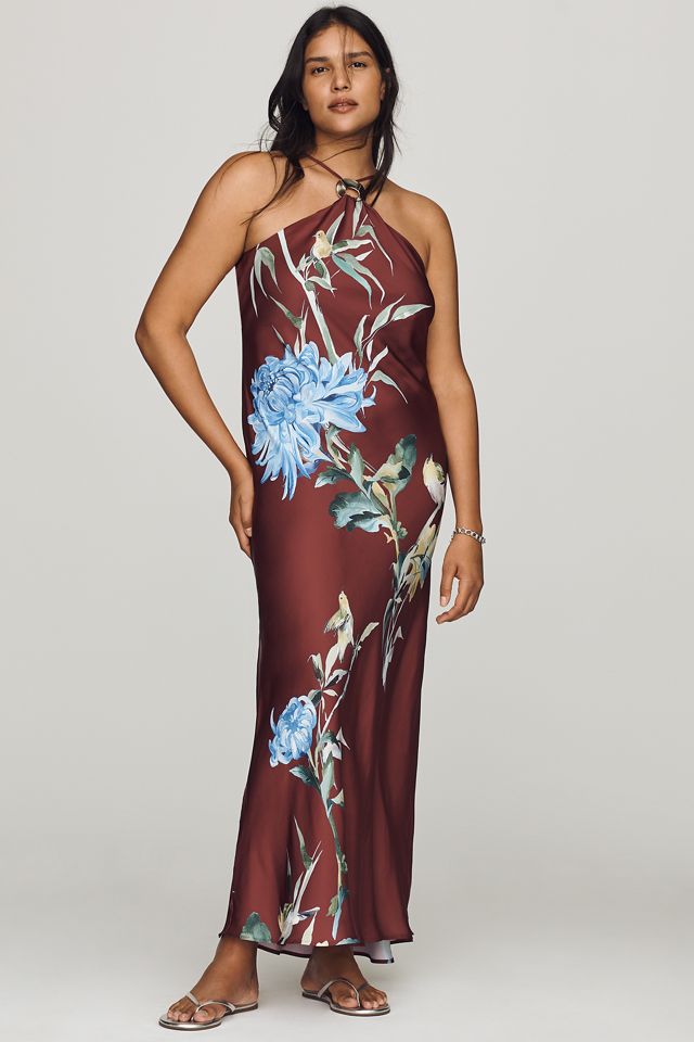 By Anthropologie Vestido Midi Halter Slip #3